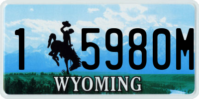 WY license plate 15980M