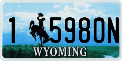 WY license plate 15980N