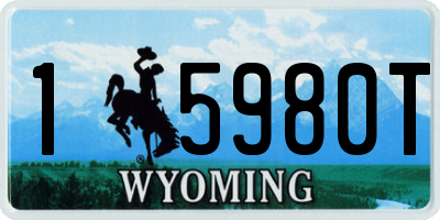 WY license plate 15980T