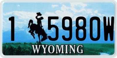 WY license plate 15980W