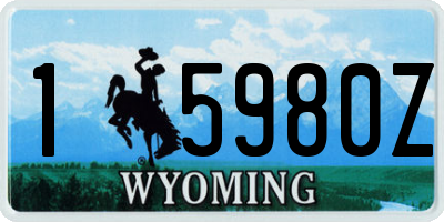WY license plate 15980Z