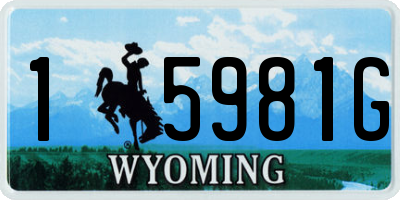 WY license plate 15981G