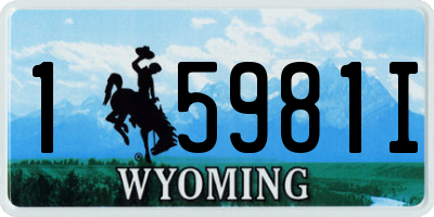 WY license plate 15981I
