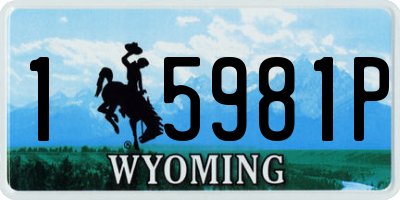 WY license plate 15981P