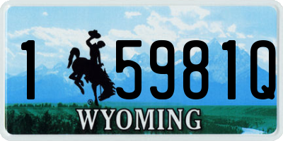 WY license plate 15981Q