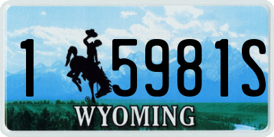 WY license plate 15981S