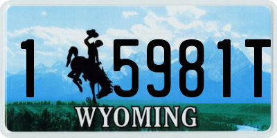 WY license plate 15981T