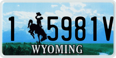 WY license plate 15981V