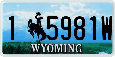 WY license plate 15981W