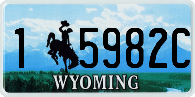 WY license plate 15982C