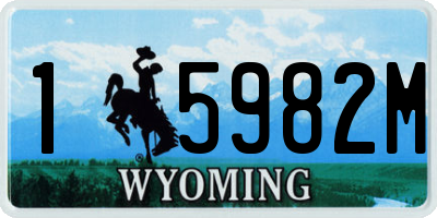 WY license plate 15982M