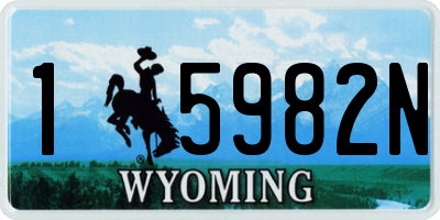 WY license plate 15982N