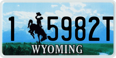 WY license plate 15982T