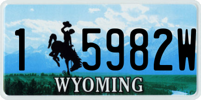 WY license plate 15982W