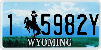 WY license plate 15982Y