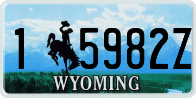 WY license plate 15982Z