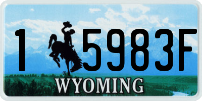 WY license plate 15983F