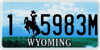 WY license plate 15983M