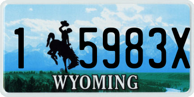 WY license plate 15983X
