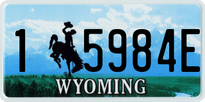 WY license plate 15984E