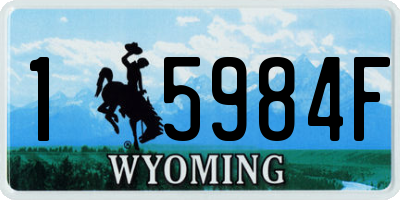 WY license plate 15984F