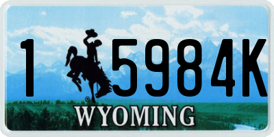 WY license plate 15984K