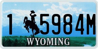 WY license plate 15984M
