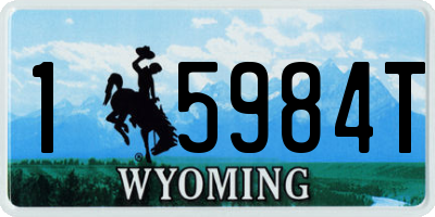 WY license plate 15984T