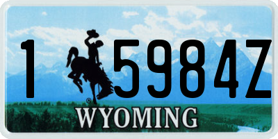 WY license plate 15984Z