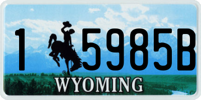 WY license plate 15985B