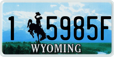 WY license plate 15985F