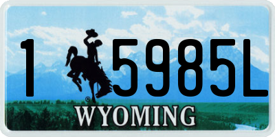 WY license plate 15985L