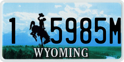 WY license plate 15985M