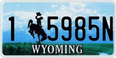 WY license plate 15985N