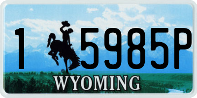 WY license plate 15985P