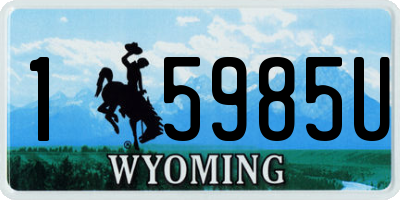 WY license plate 15985U