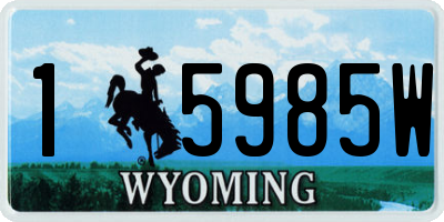 WY license plate 15985W