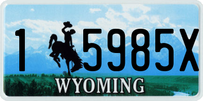 WY license plate 15985X