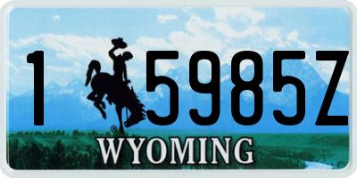WY license plate 15985Z