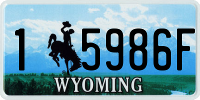 WY license plate 15986F