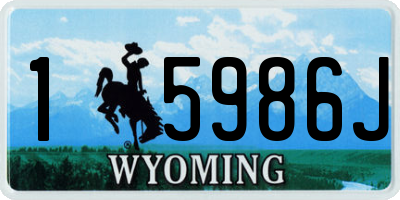 WY license plate 15986J