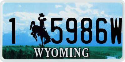 WY license plate 15986W
