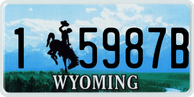 WY license plate 15987B