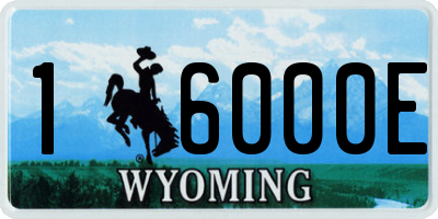 WY license plate 16000E