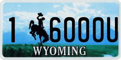 WY license plate 16000U