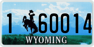 WY license plate 160014