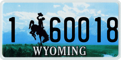WY license plate 160018