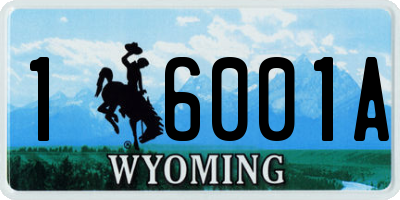 WY license plate 16001A