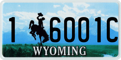 WY license plate 16001C