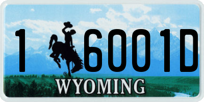 WY license plate 16001D